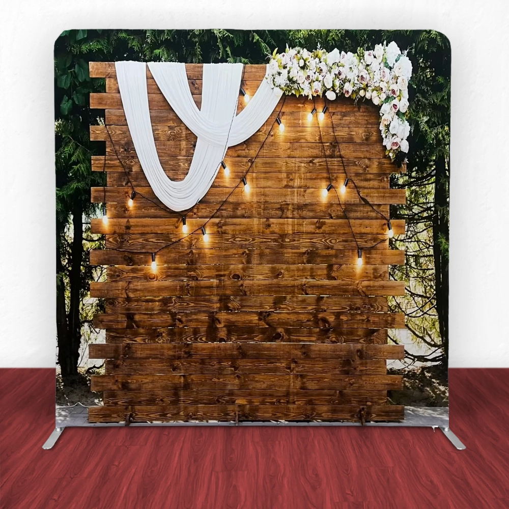 Rustic Wood Display Tension Backdrop