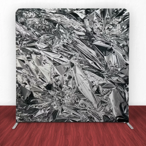 Fondo de tensión con lámina arrugada plateada