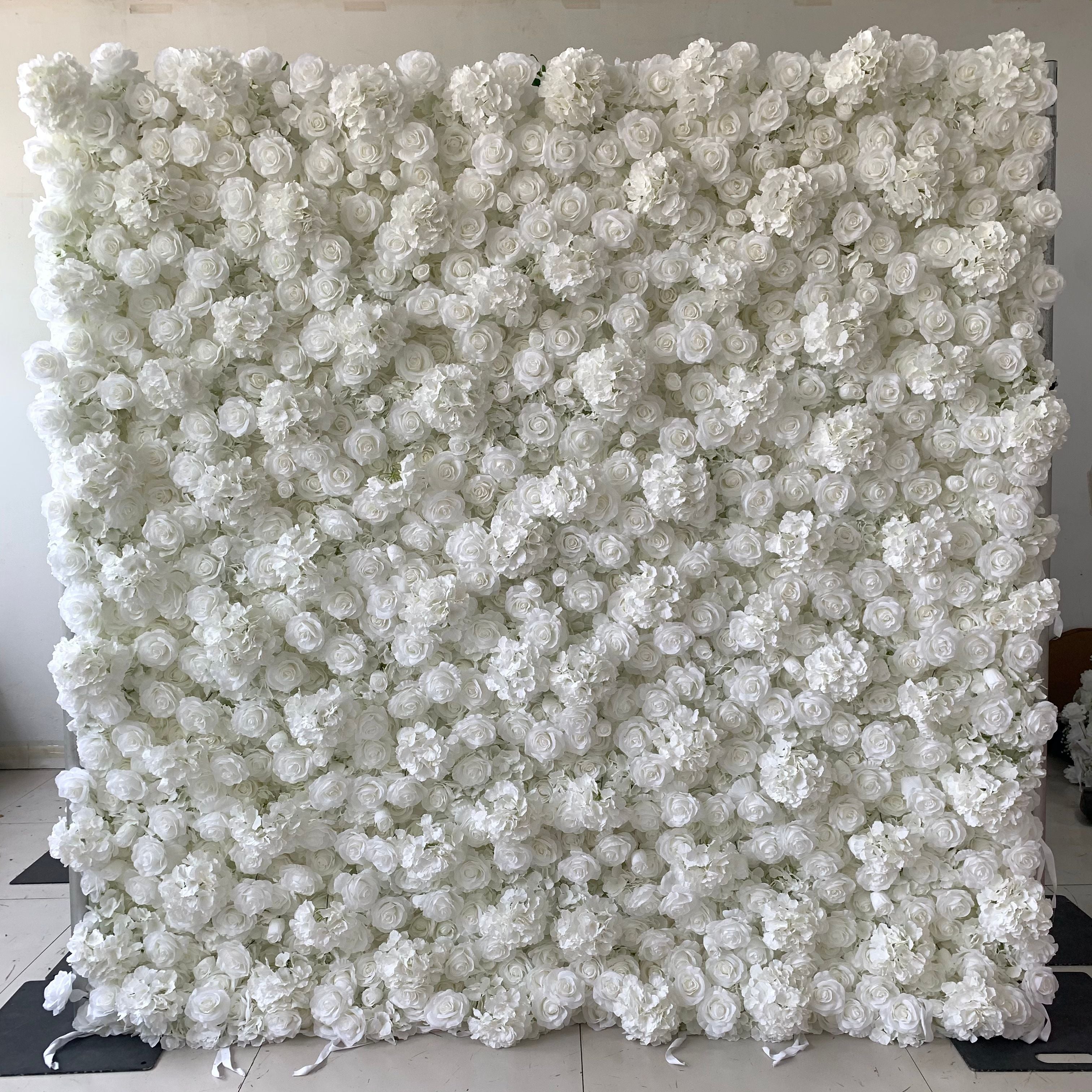 White Rose & Hydrangea Flower Wall