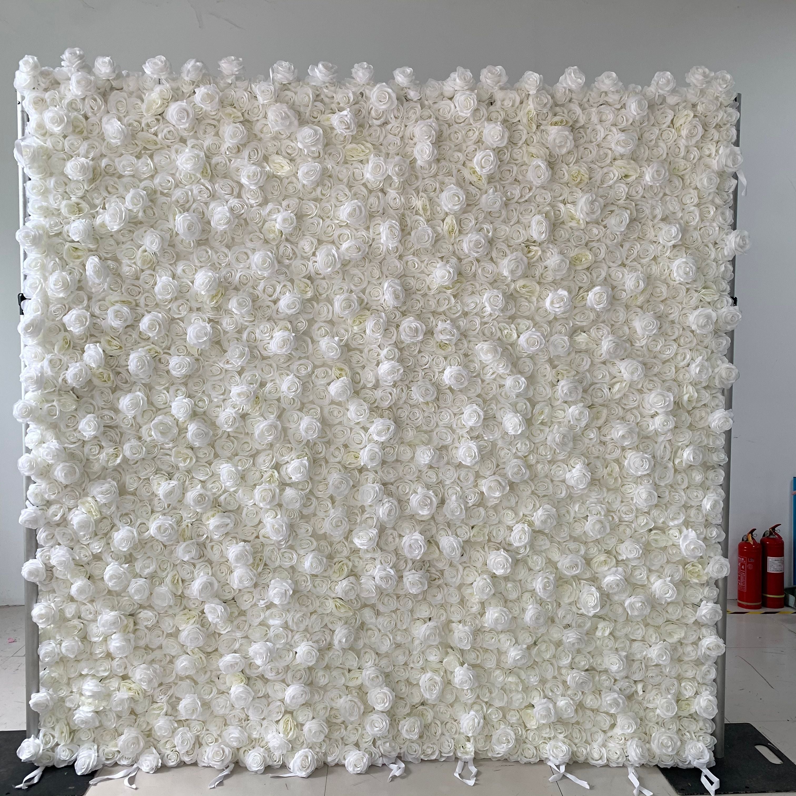 Pure White Rose Flower Wall