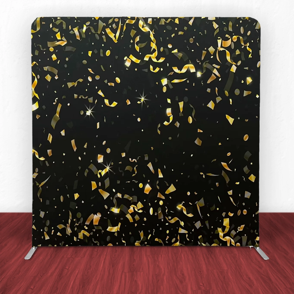 Celebratory Gold Confetti Tension Backdrop