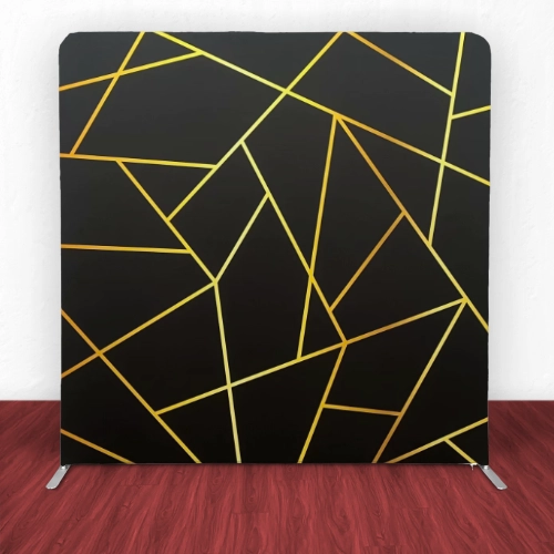 Geometric Black and Gold Tension Backdrop