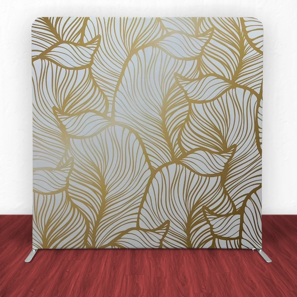 Golden Leaf Elegance Tension Backdrop