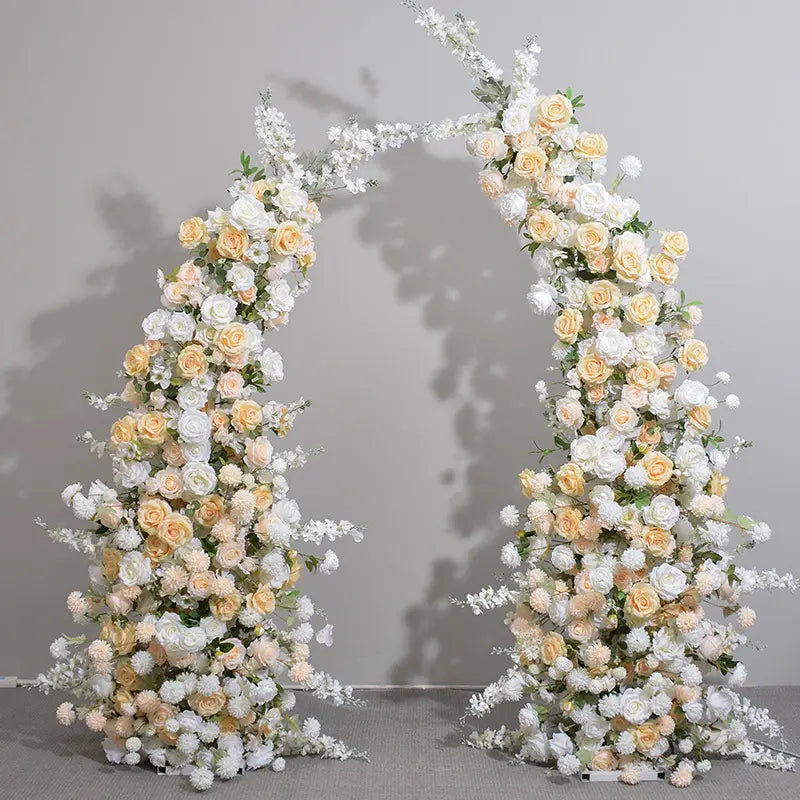 Cream and White Arch Floral Pillars