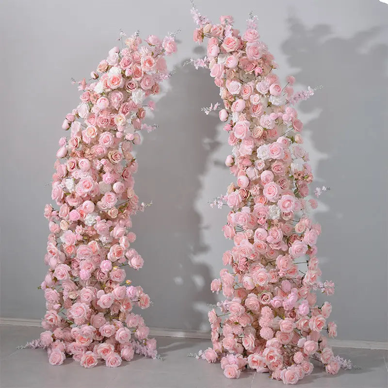 Soft Pink Arch Floral Pillars