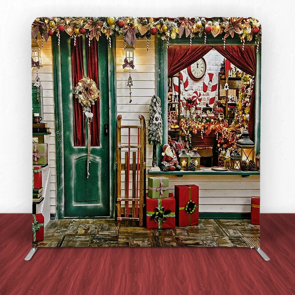 Holiday Doorstep Wonderland Tension Backdrop