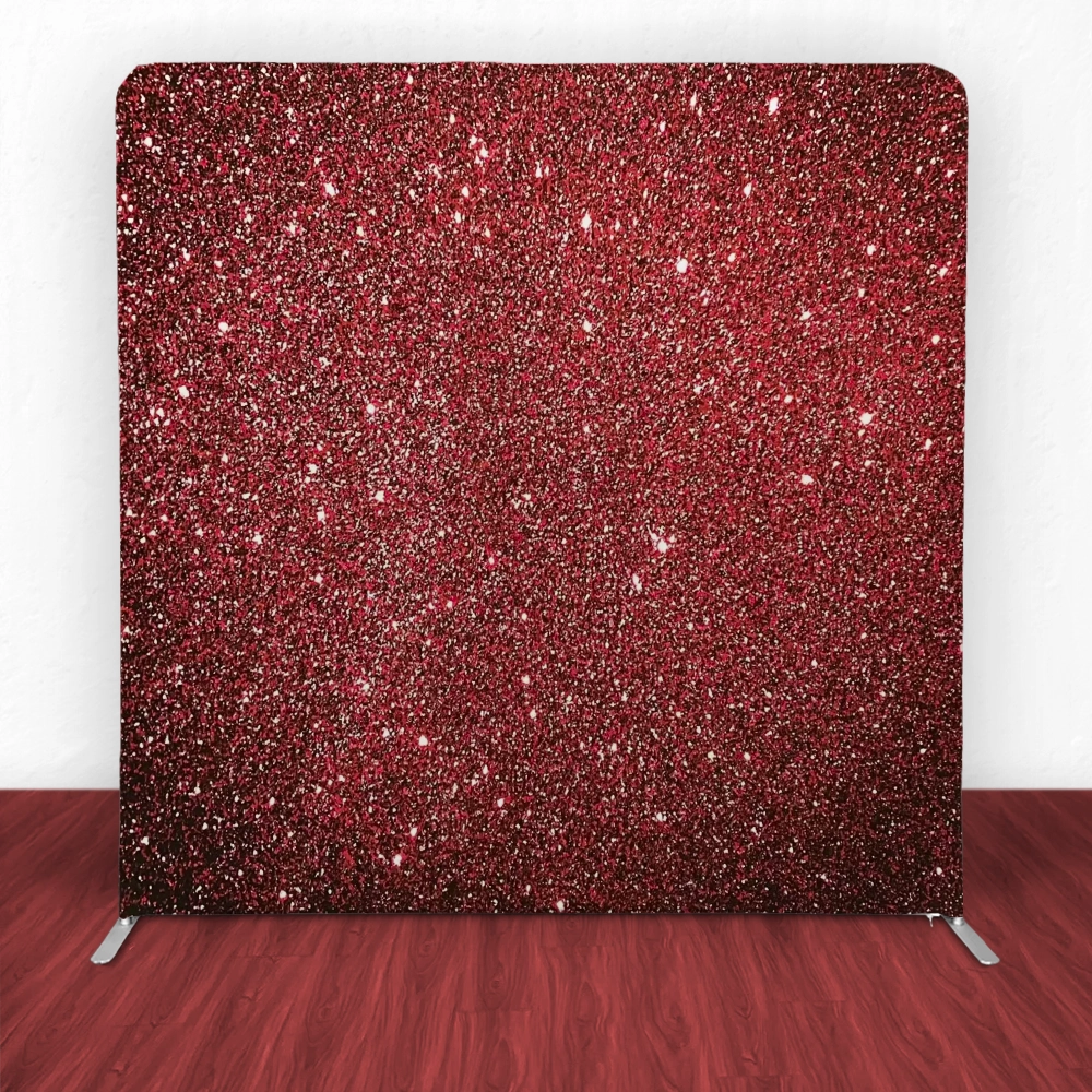 Red Glitter Sparkle Straight Backdrop