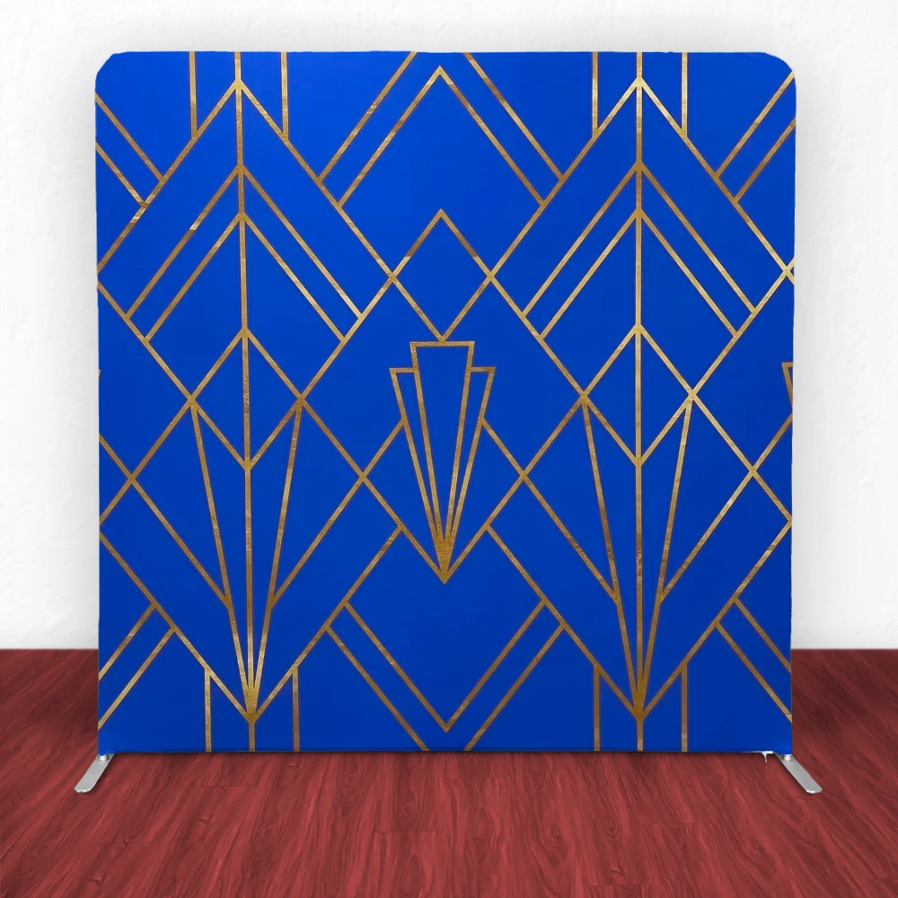 Royal Blue Art Deco Tension Backdrop