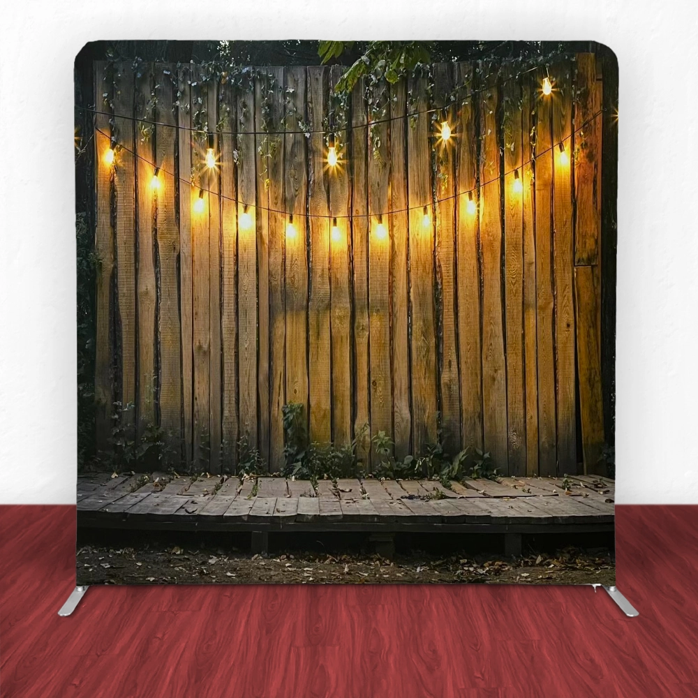 Rustic Wood Dance Floor Tension Backdrop