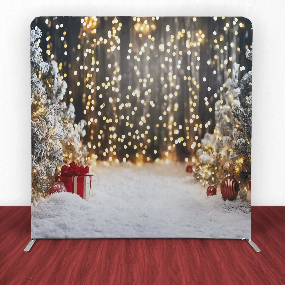 Snowy Holiday Magic Tension Backdrop