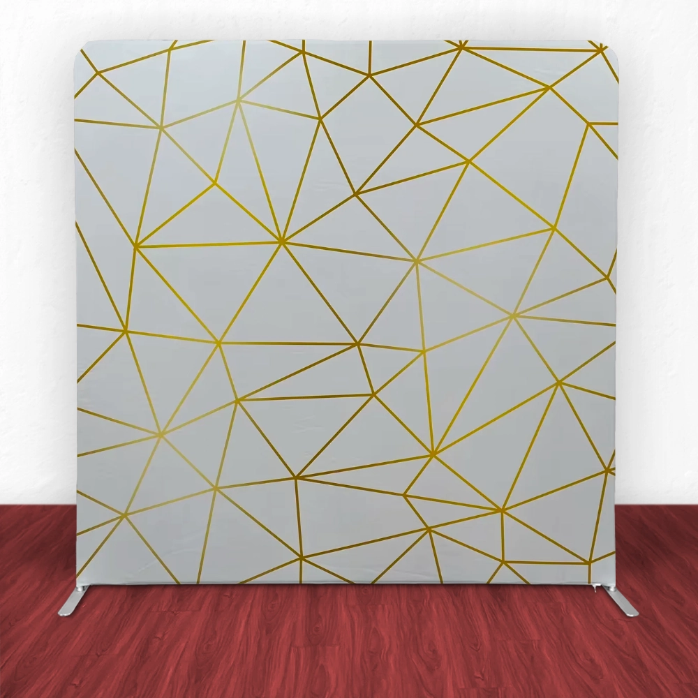 White Gold Geometric Straight Backdrop