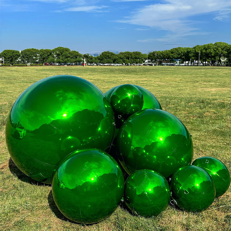 Green Reusable And Inflatable Mirror Balls