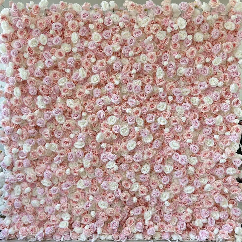 Pink And White Rose 5d Flower Wall