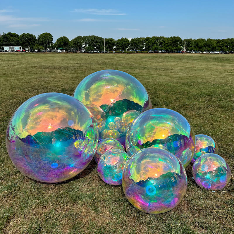 Rainbow Iridescent Reusable And Inflatable Mirror Balls