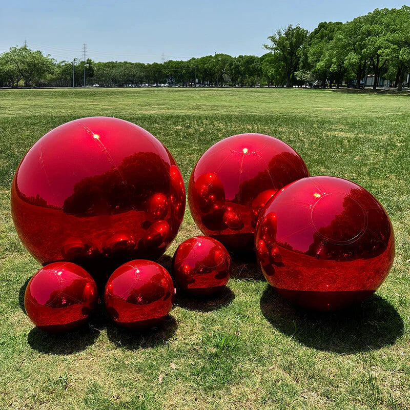 Red Reusable And Inflatable Mirror Balls